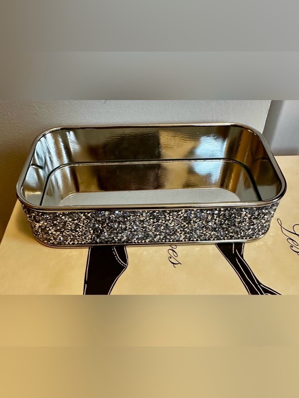 Bath & Body Works Silver Glitter Rim Vanity Tray